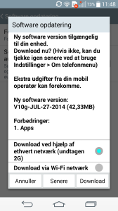 LG G3 v10g opdatering