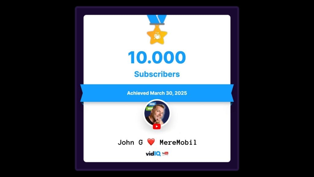 YouTube John G Meremobil 10k subs